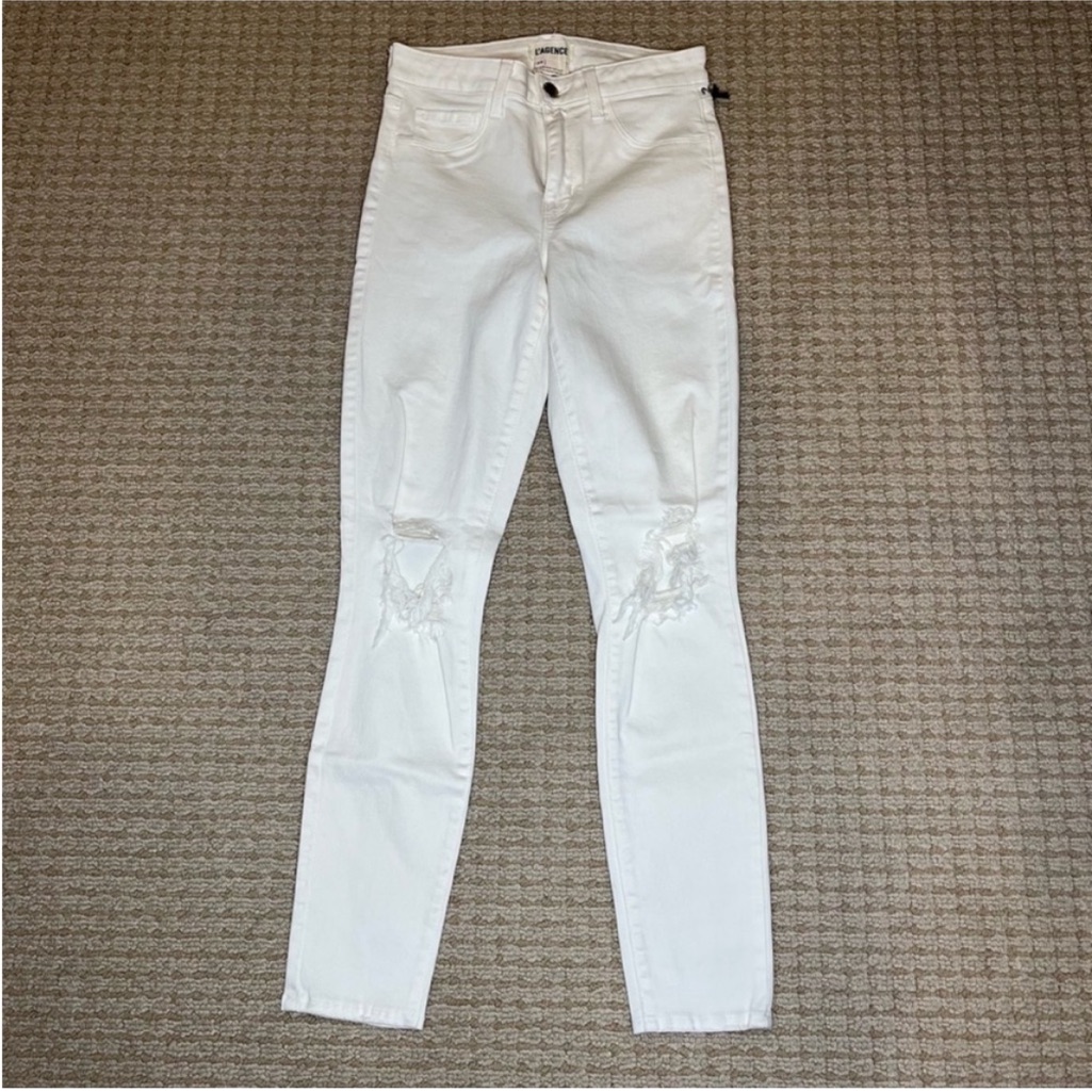 Nwt L'agence High Rise Distressed Skinny